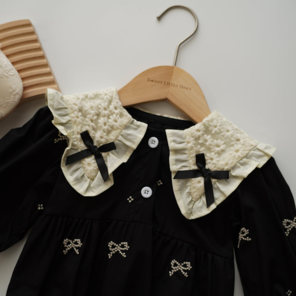 Ribbon Long Sleeves Sister Matching