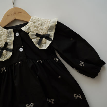 Ribbon Long Sleeves Sister Matching