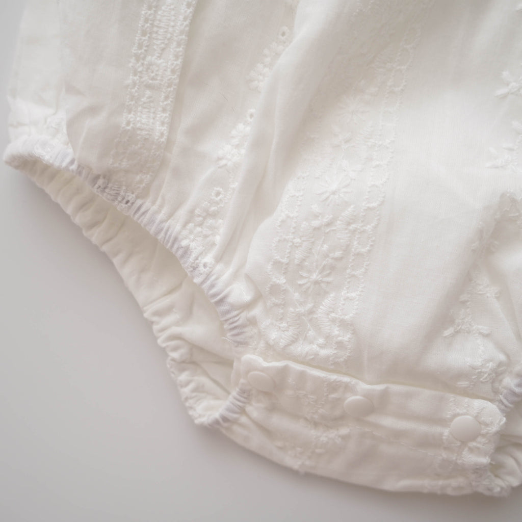 Plain Casual White Romper