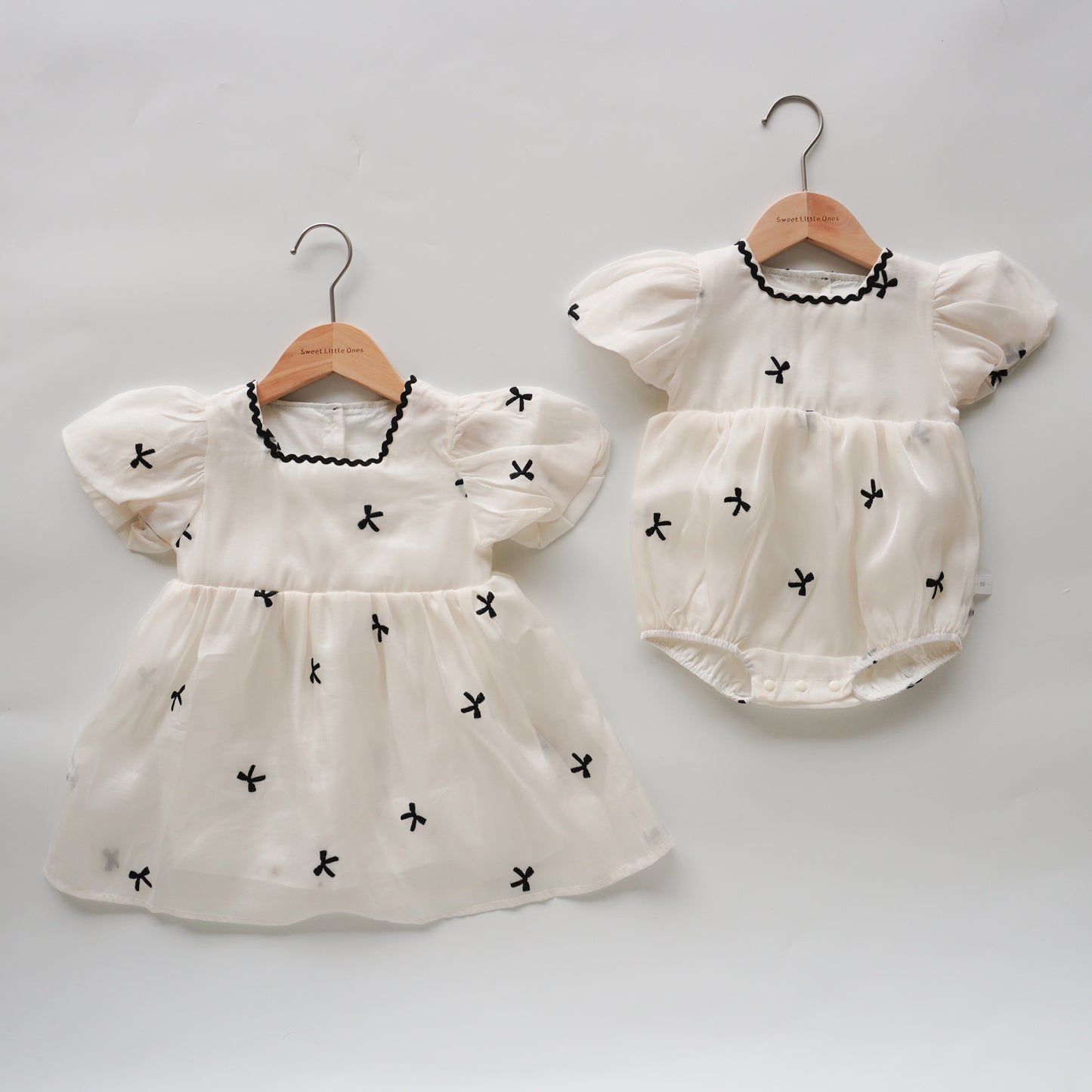 Ribbon Details Matching Romper