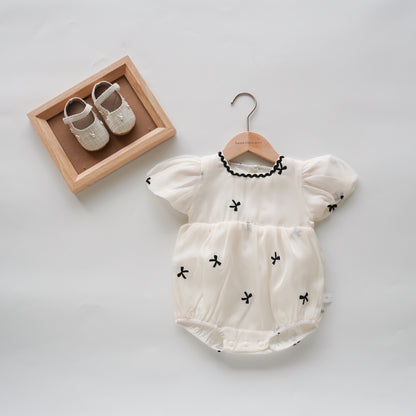 Ribbon Details Matching Romper