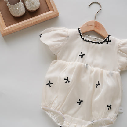 Ribbon Details Matching Romper