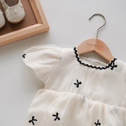 Ribbon Details Matching Romper