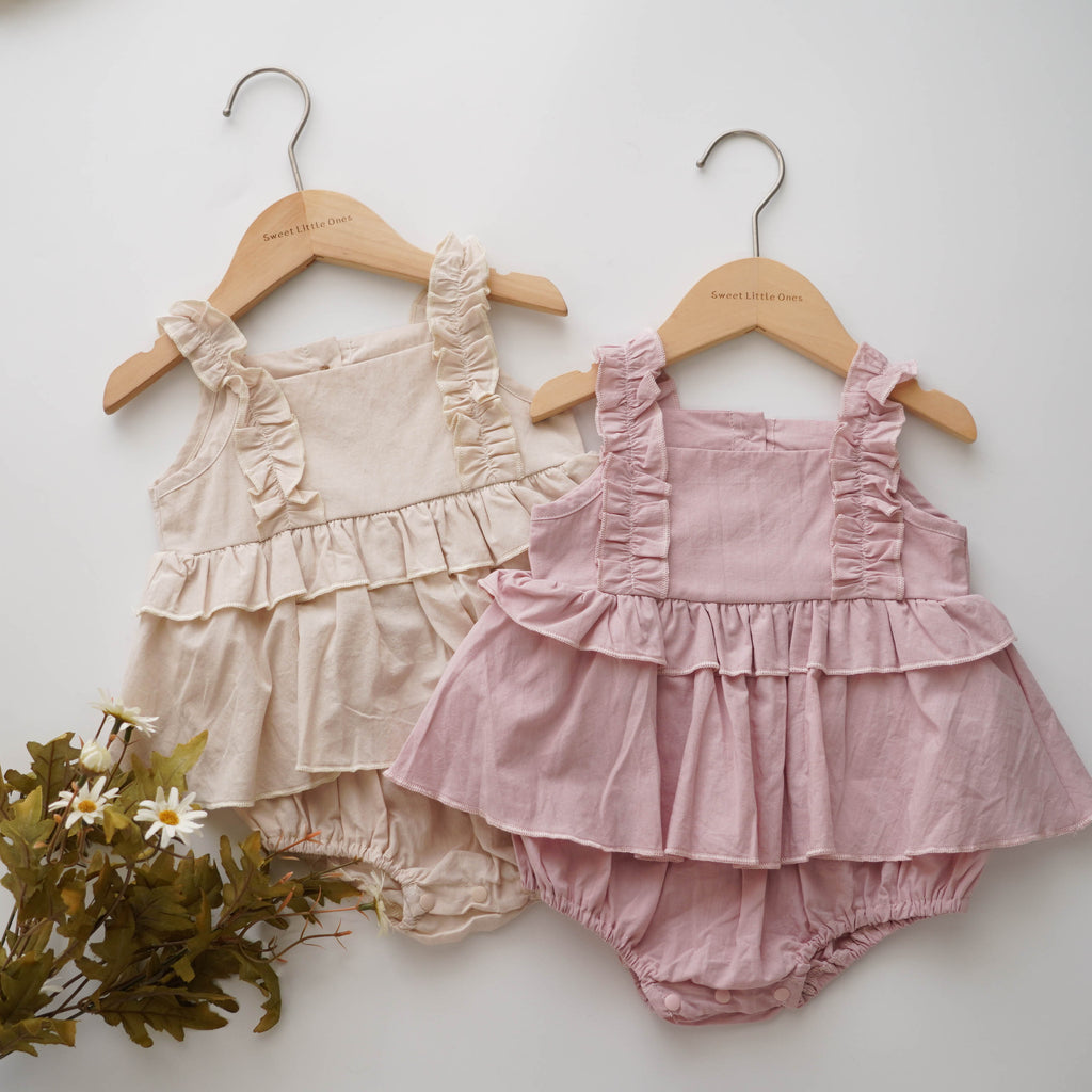 Plain Casual Layered Romper