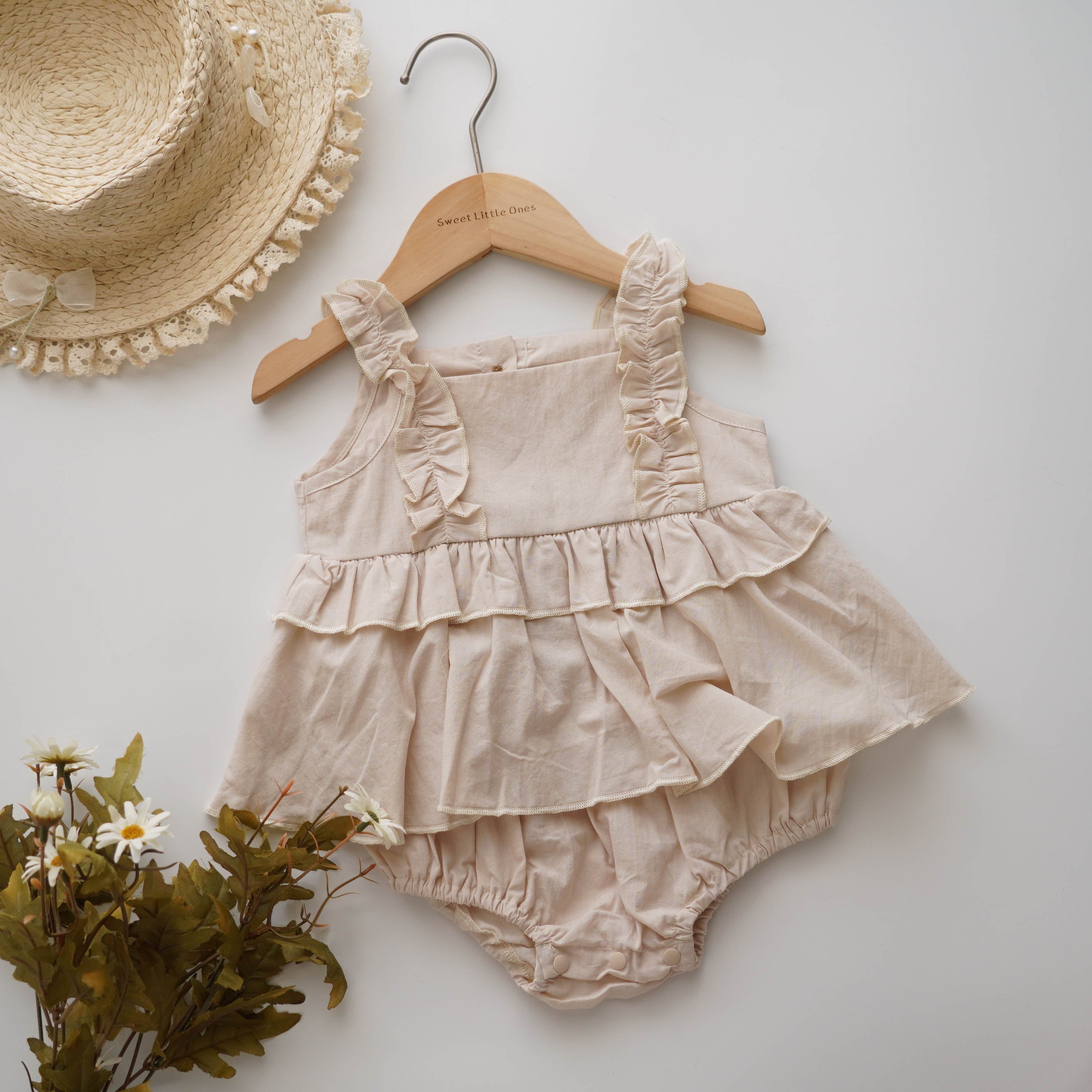 Plain Casual Layered Romper