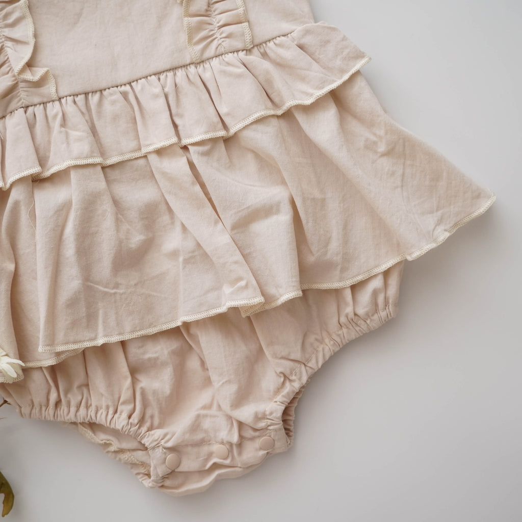 Plain Casual Layered Romper