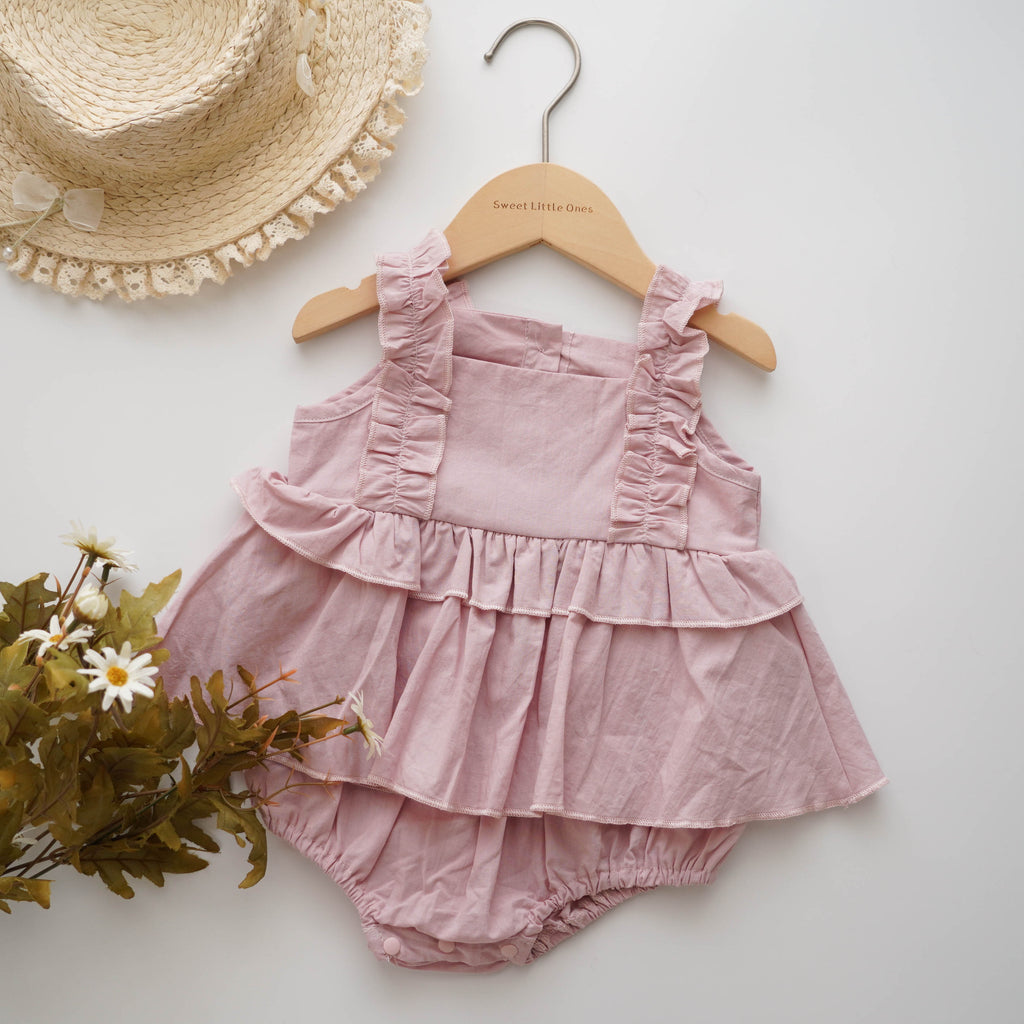 Plain Casual Layered Romper