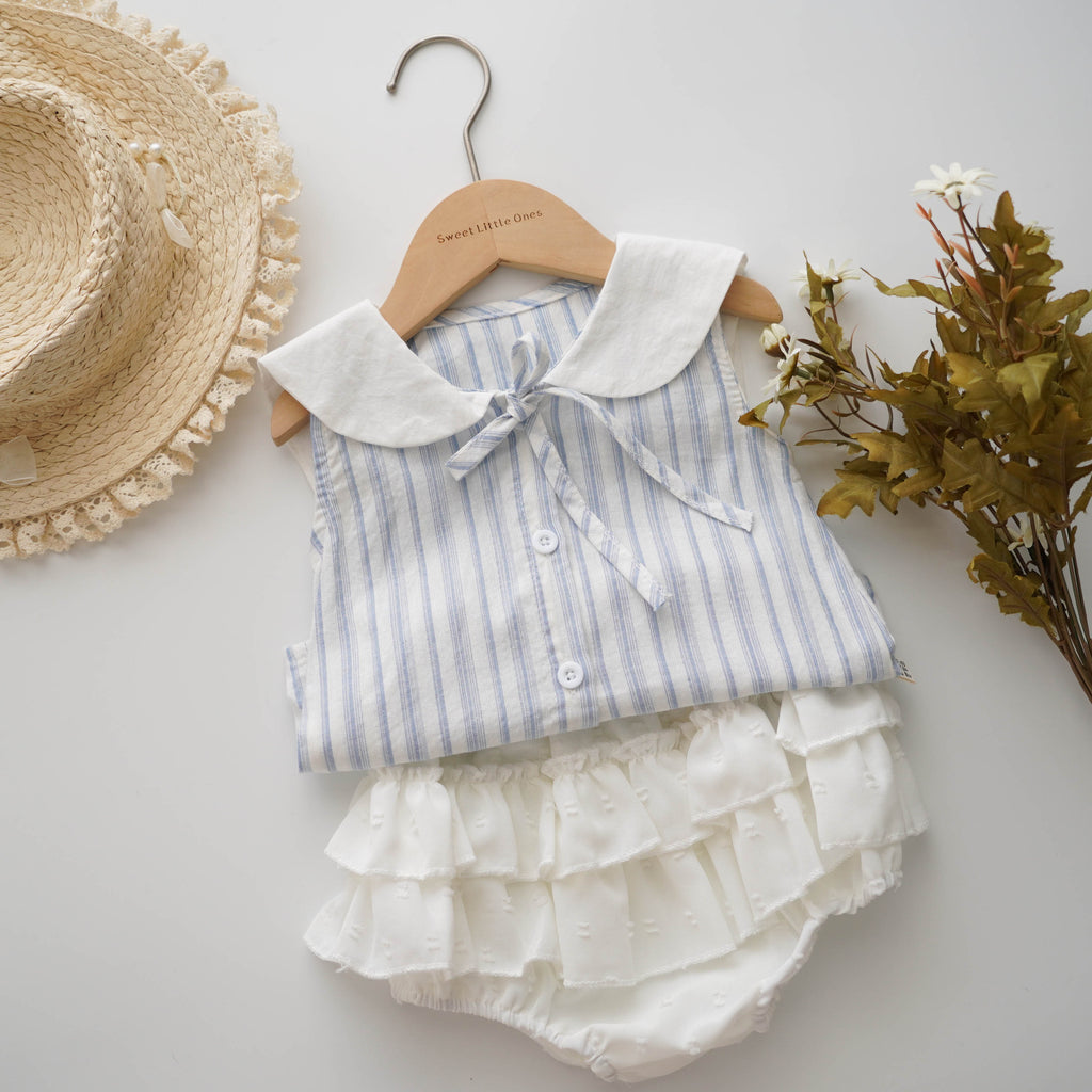 Collar Line Blue Two Pieces Set