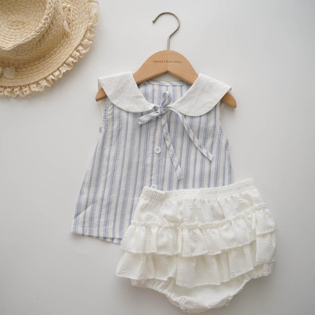 Collar Line Blue Two Pieces Set