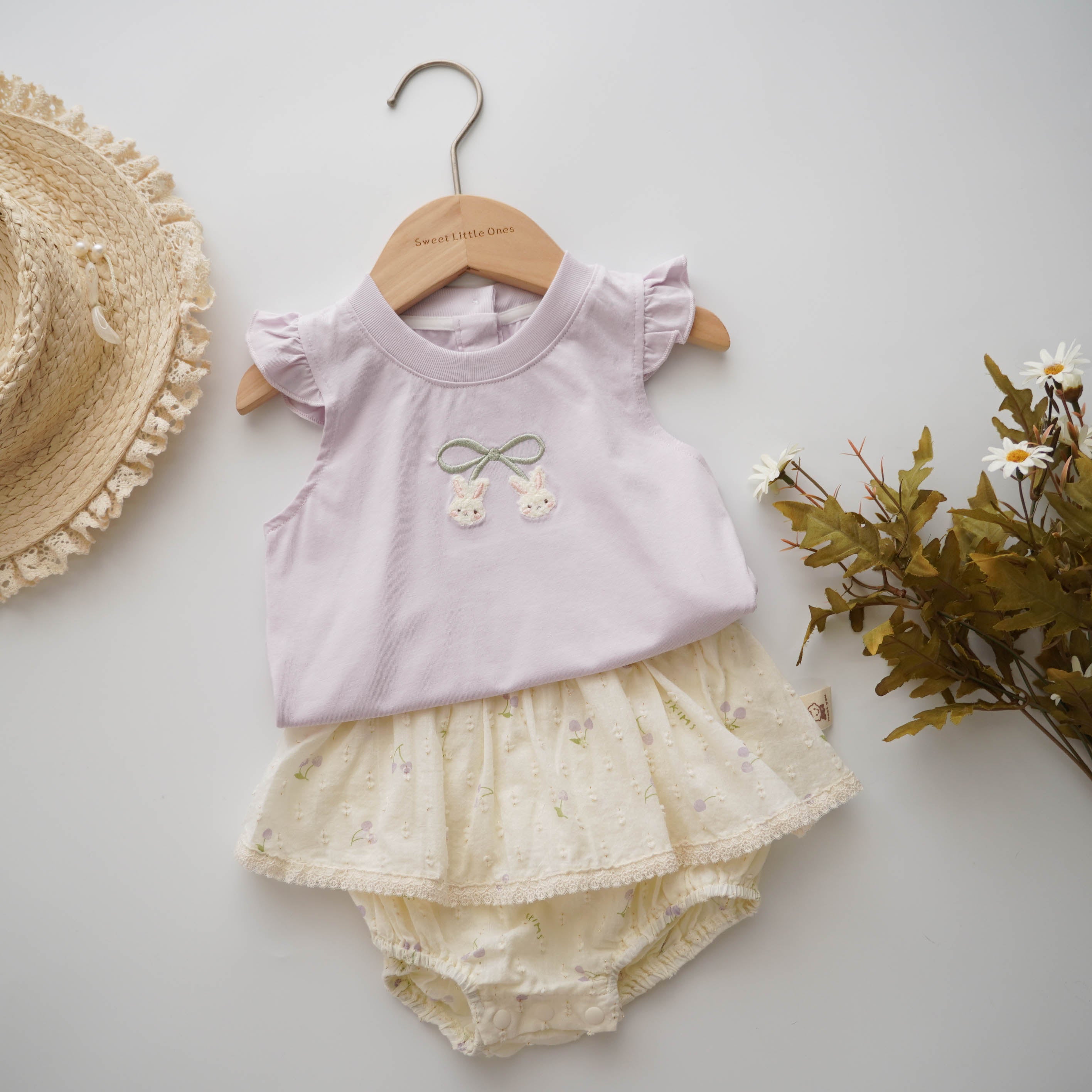 Summer Cherry Rabbit Two Pieces Set