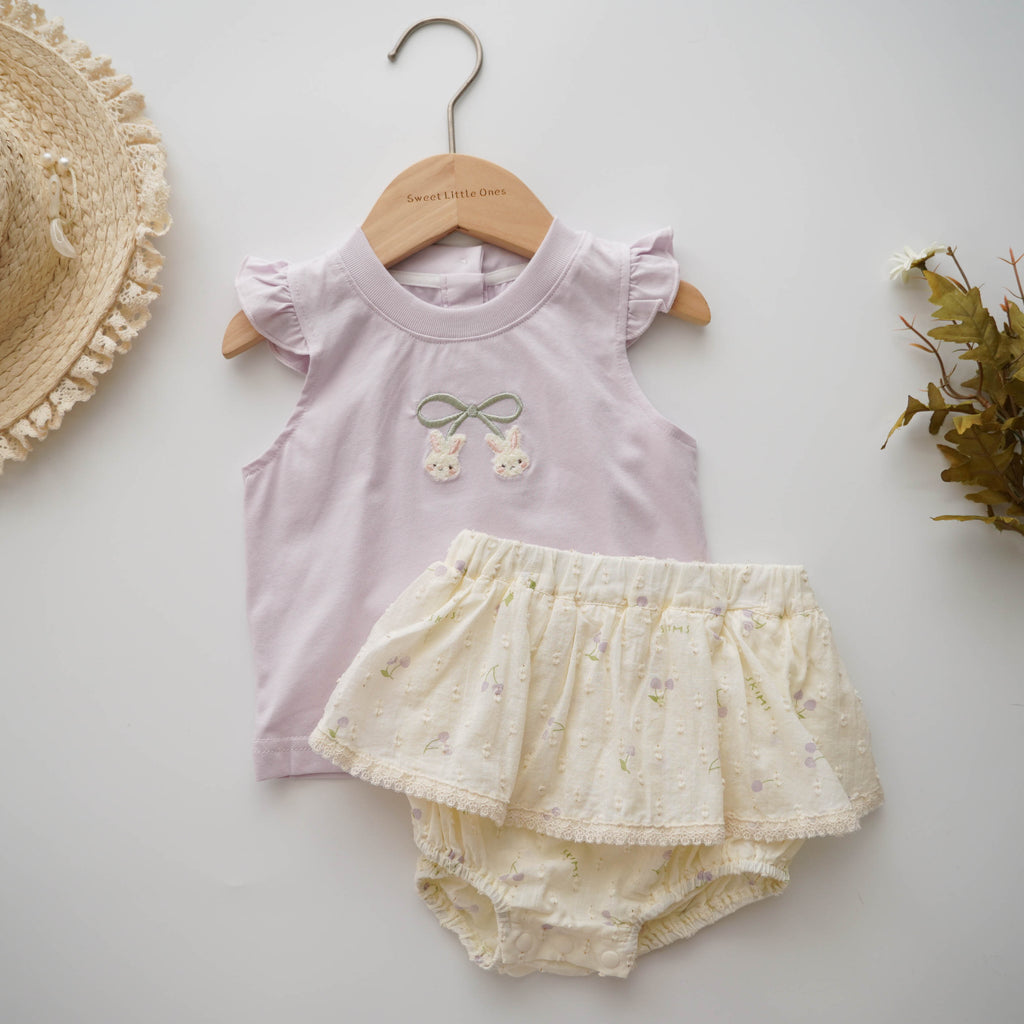 Summer Cherry Rabbit Two Pieces Set