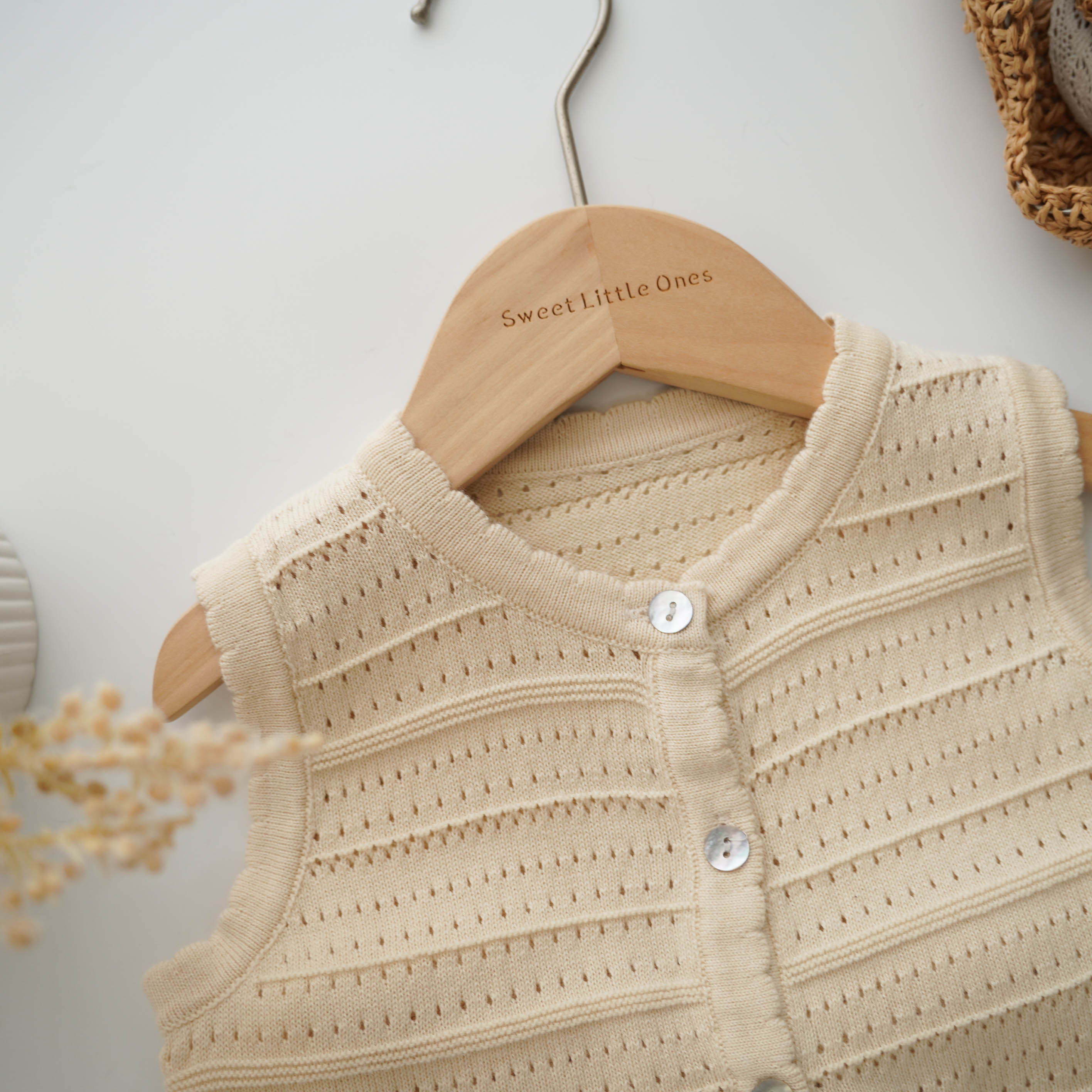 Knitted Button Top & Skirt Set