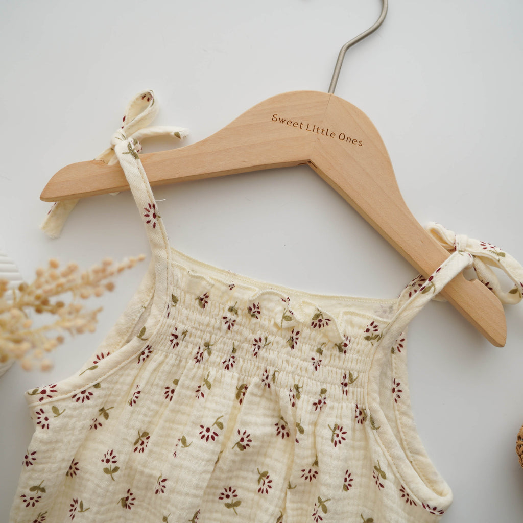 Self-Tie Summer Gauze Cotton Romper
