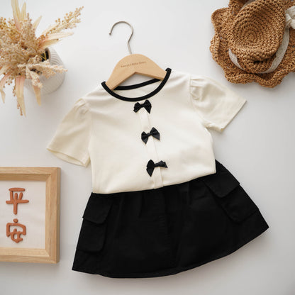 Elegant Casual Sleeves Blouse & Skirt Set
