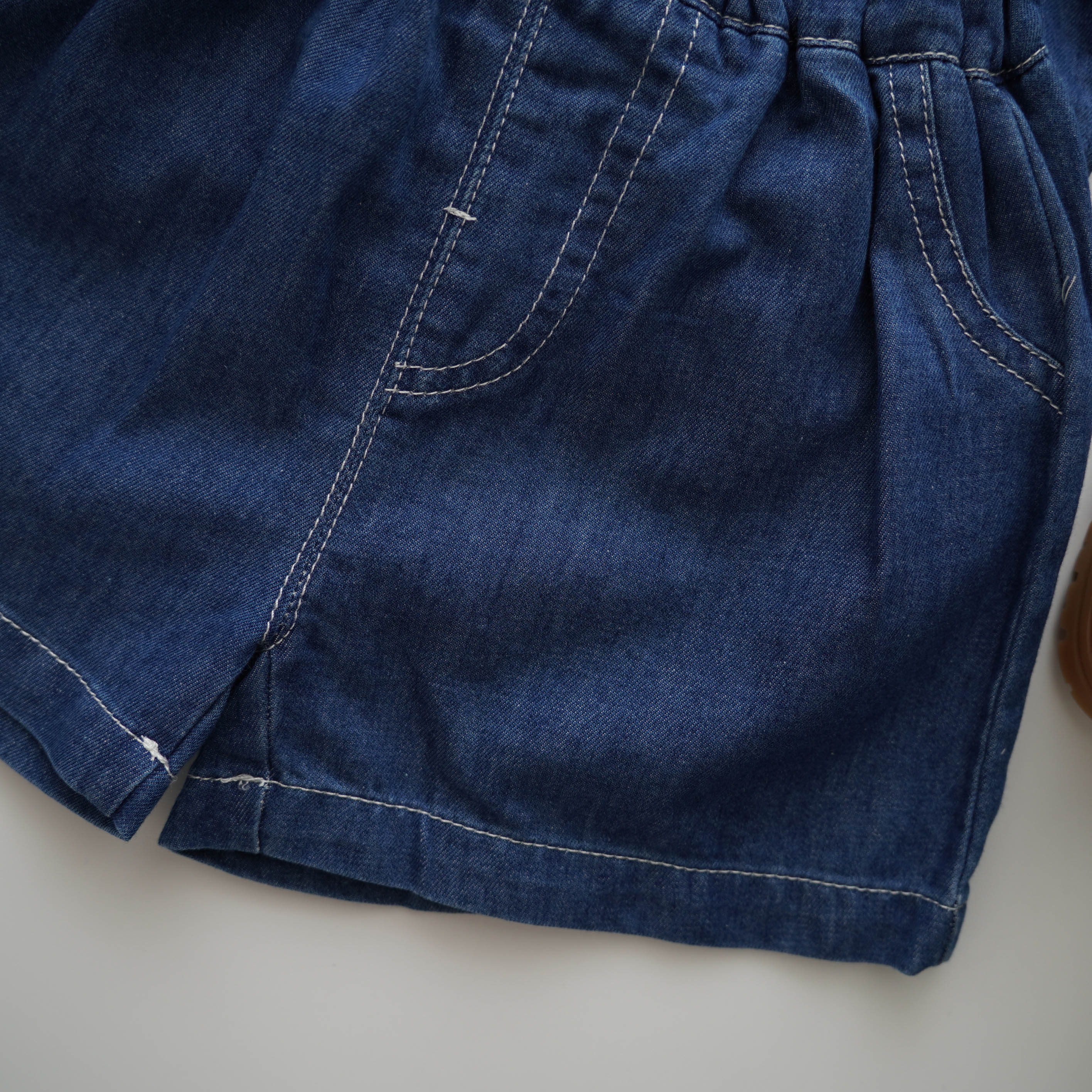 Denim Casual Top & Bottom Set