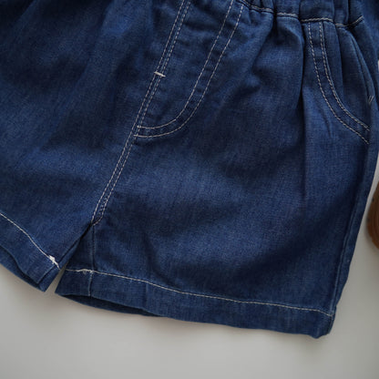 Denim Casual Top & Bottom Set