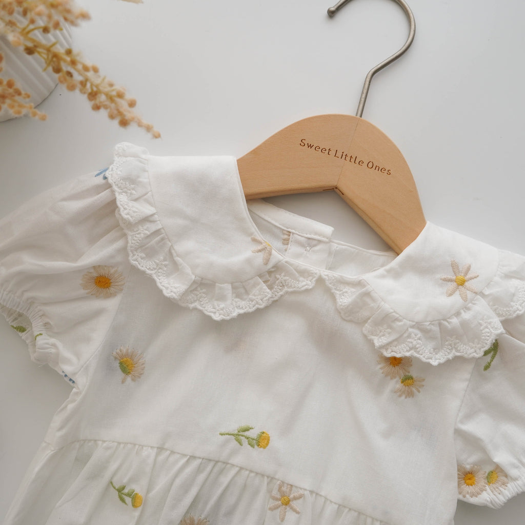 Embroidery Flower Baby Romper