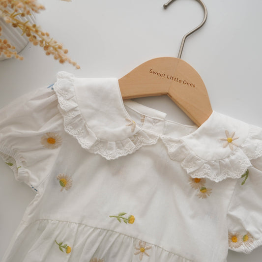 Embroidery Flower Baby Romper