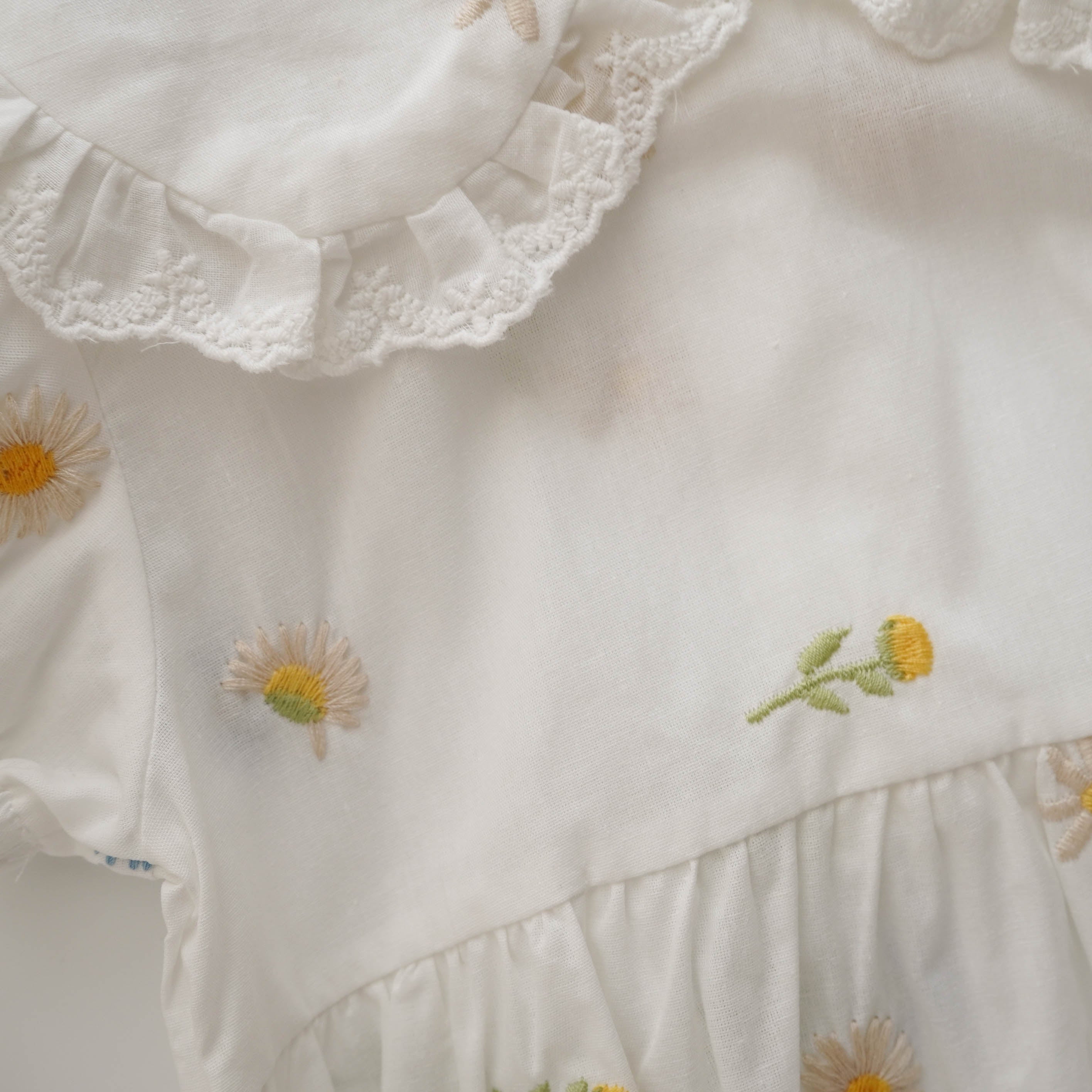 Embroidery Flower Baby Romper