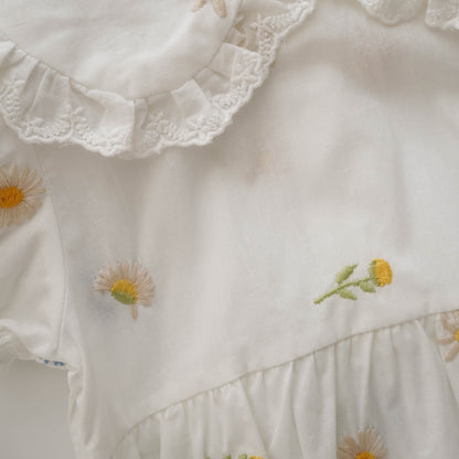 Embroidery Flower Baby Romper
