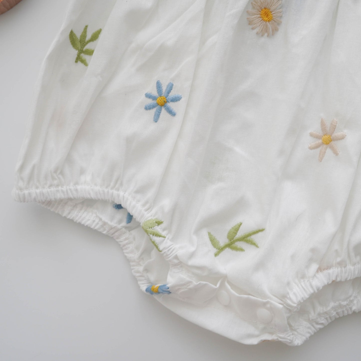 Embroidery Flower Baby Romper
