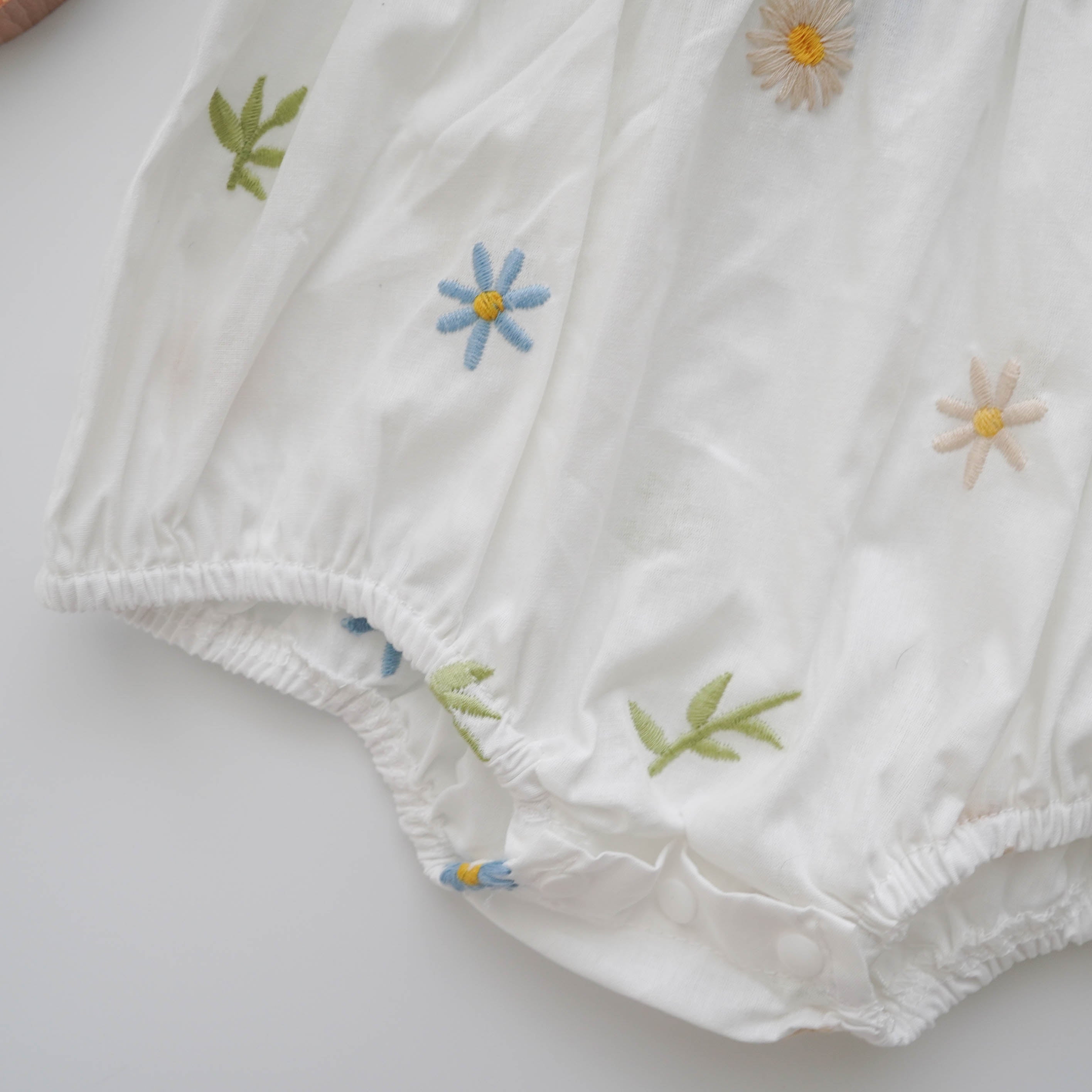 Embroidery Flower Baby Romper