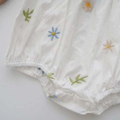 Embroidery Flower Baby Romper