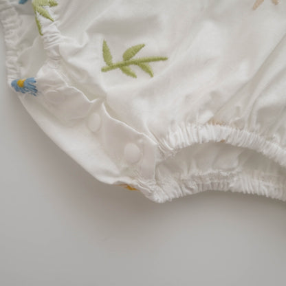 Embroidery Flower Baby Romper