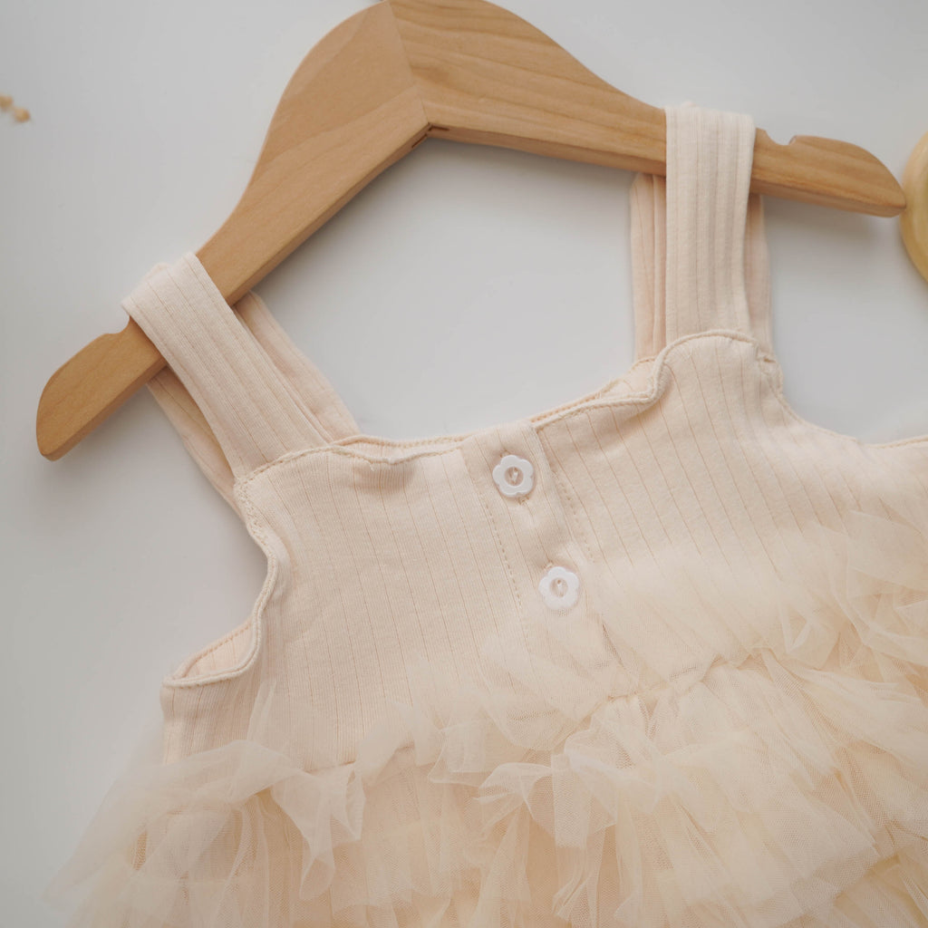 Cherry Layered Mesh Princess Romper