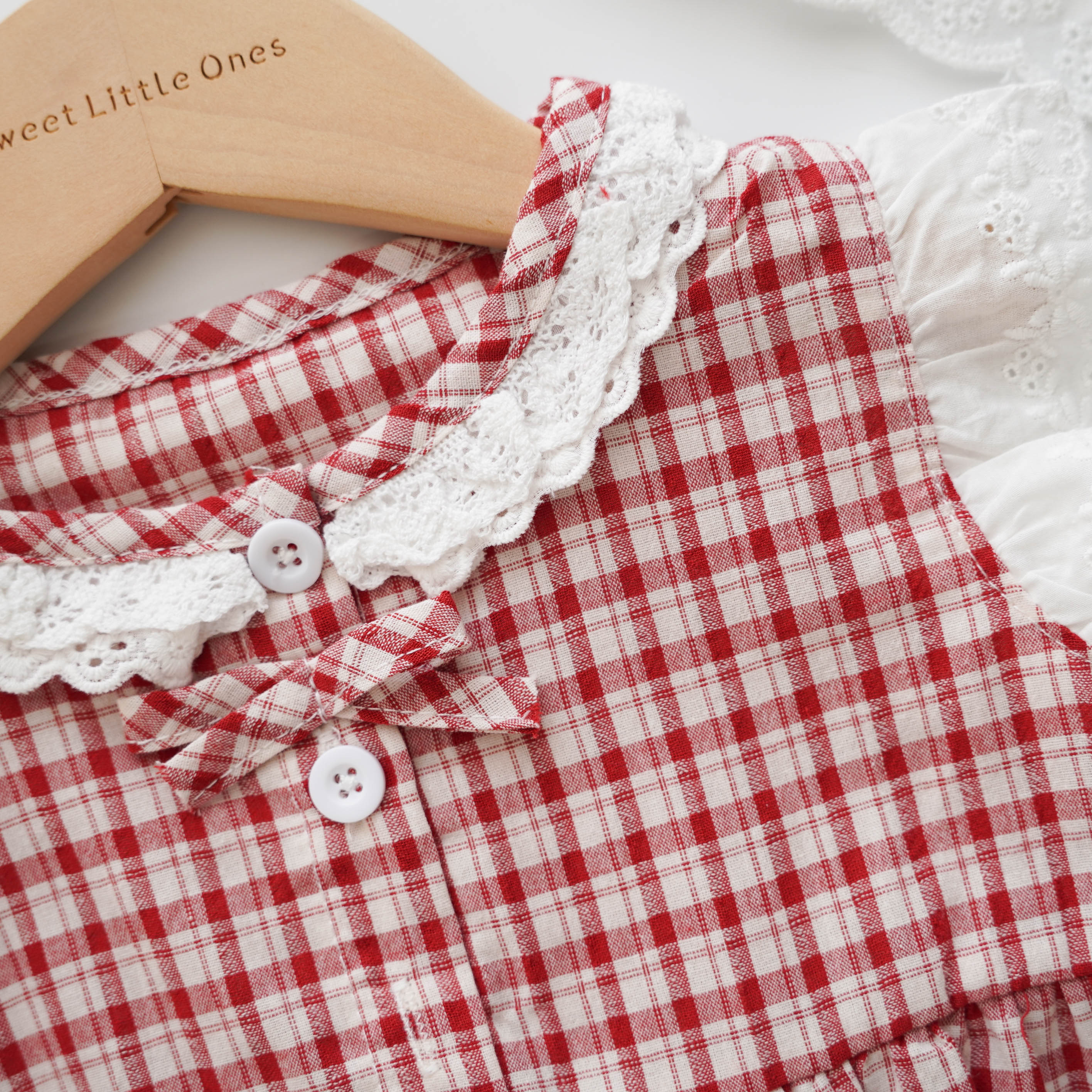 Checkered Sleeveless Romper with Hat