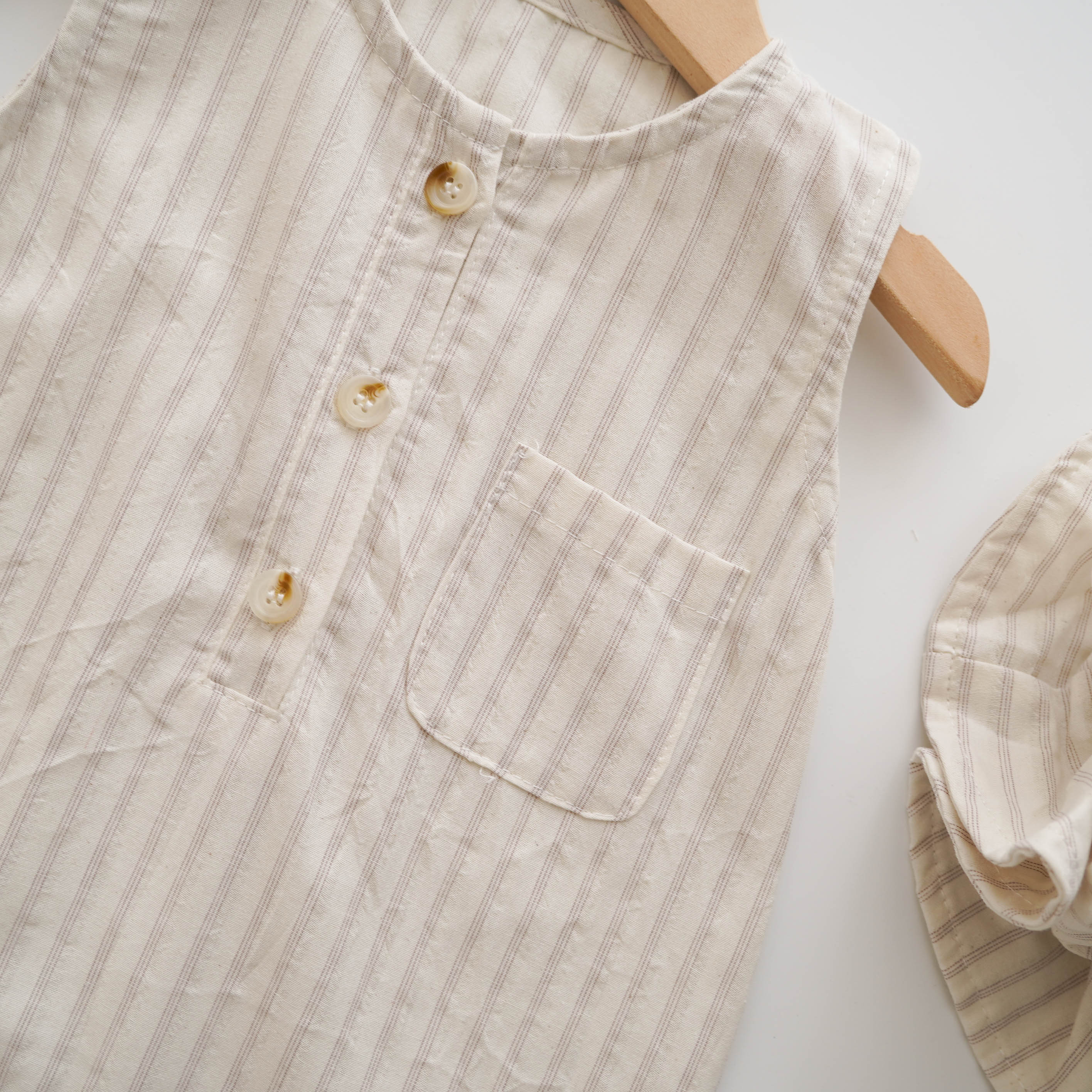 Basic Buttoned Overall with Hat