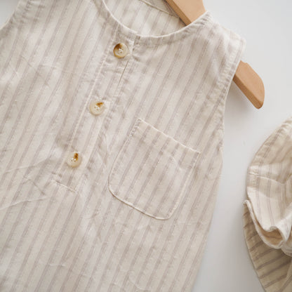 Basic Buttoned Overall with Hat