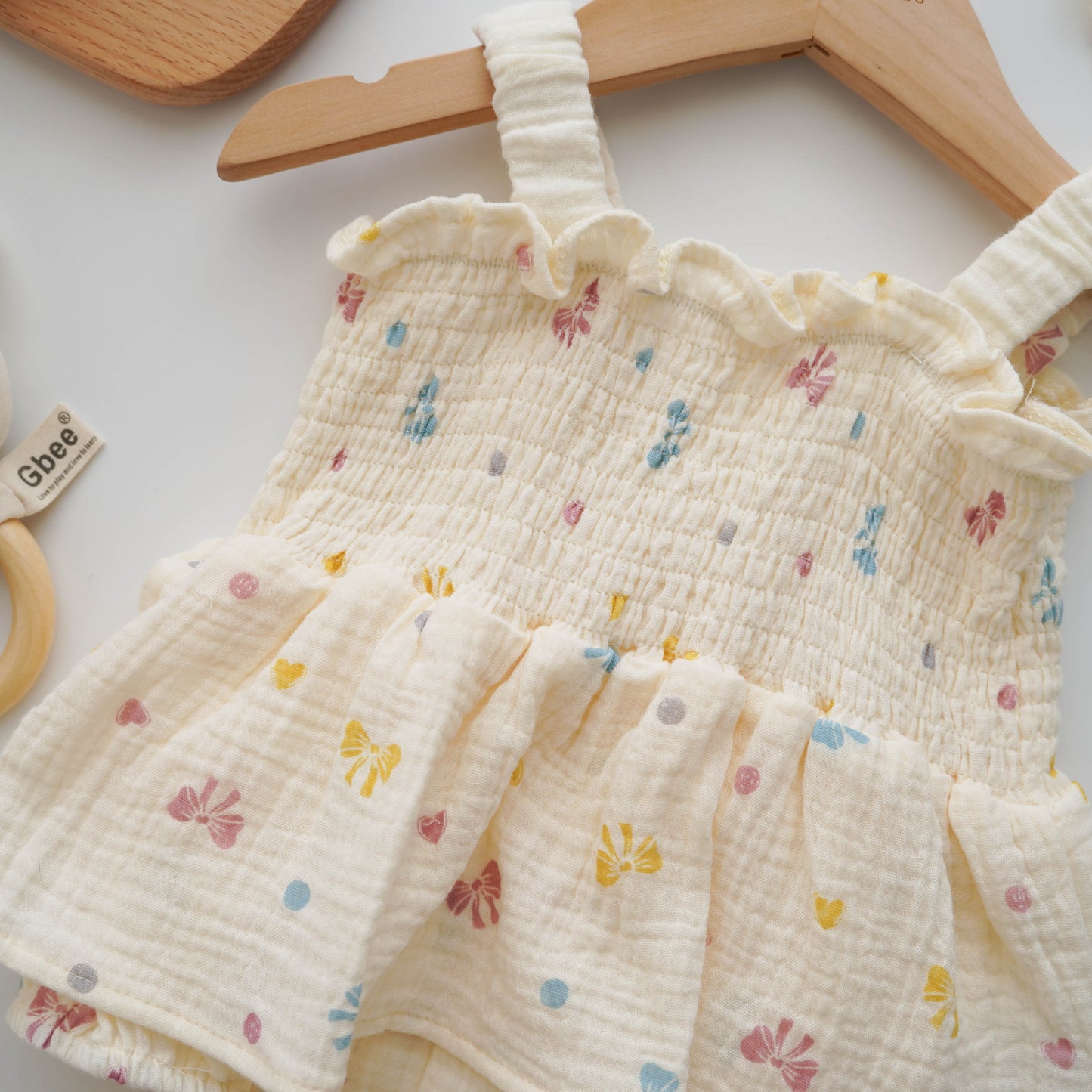 Ribbon & Love Cotton Romper with Hat