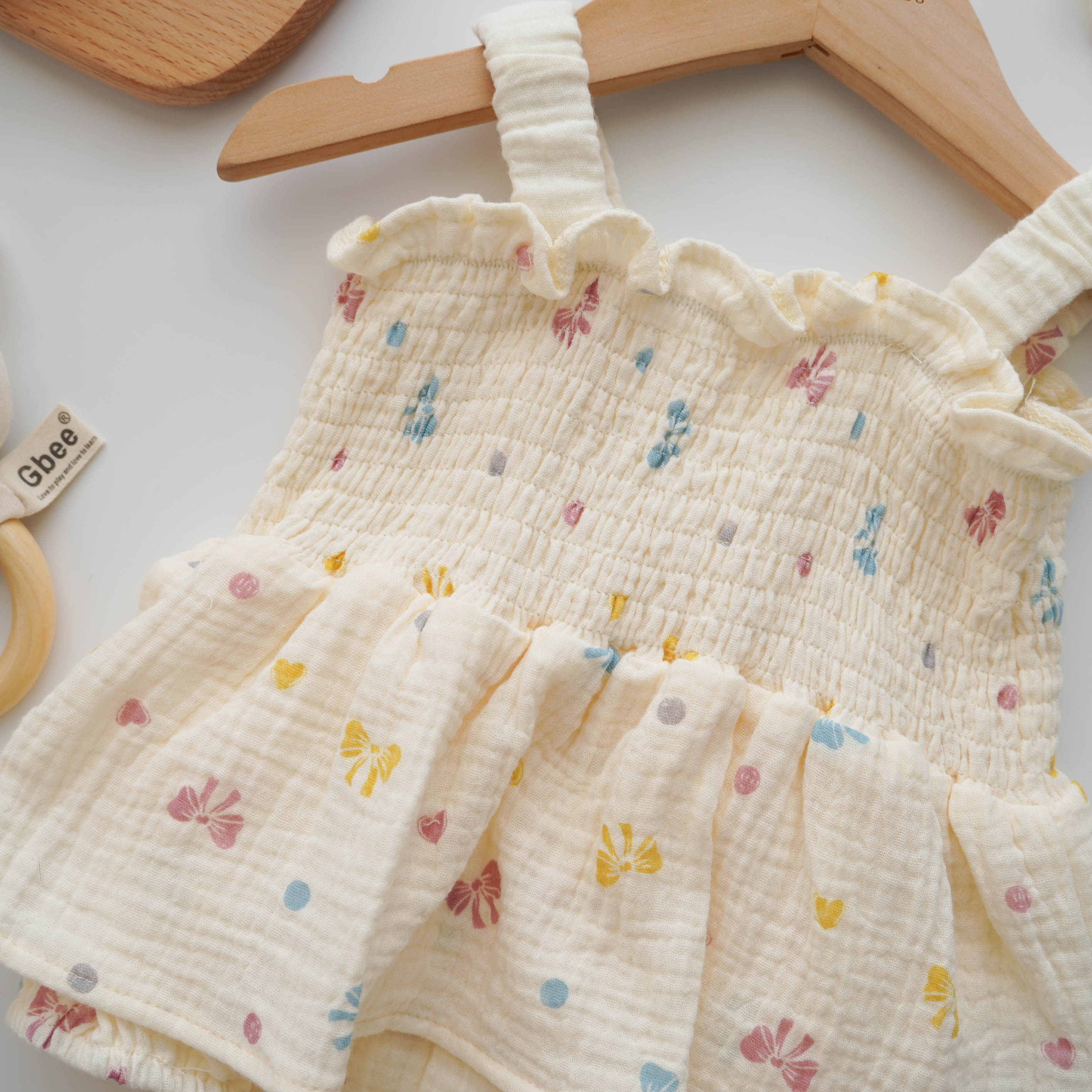 Ribbon & Love Cotton Romper with Hat