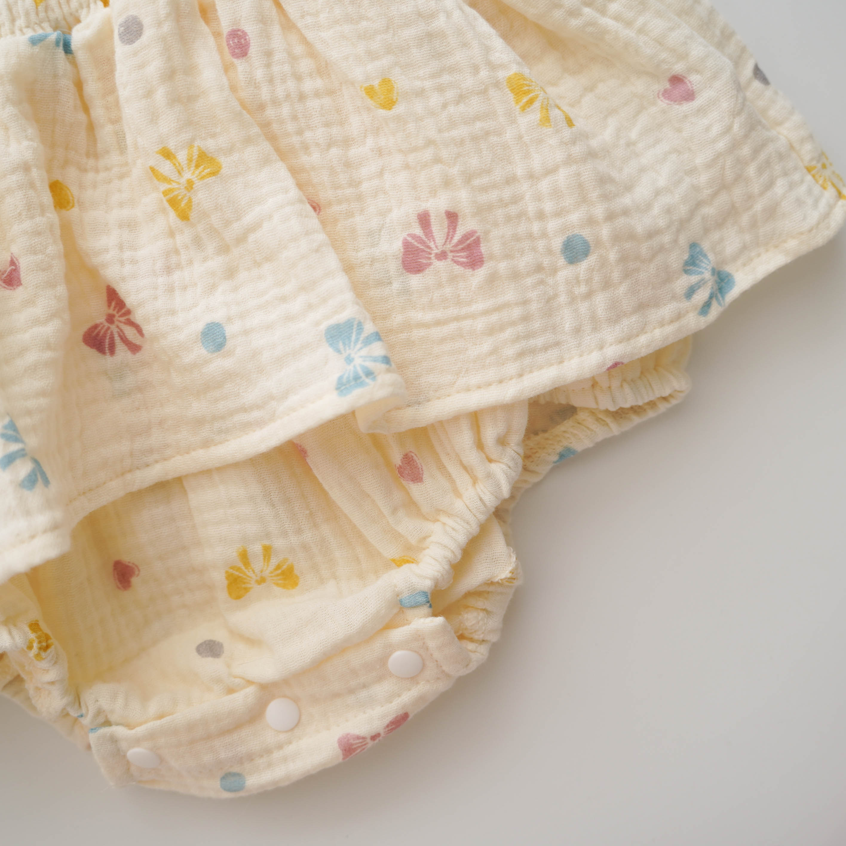 Ribbon & Love Cotton Romper with Hat