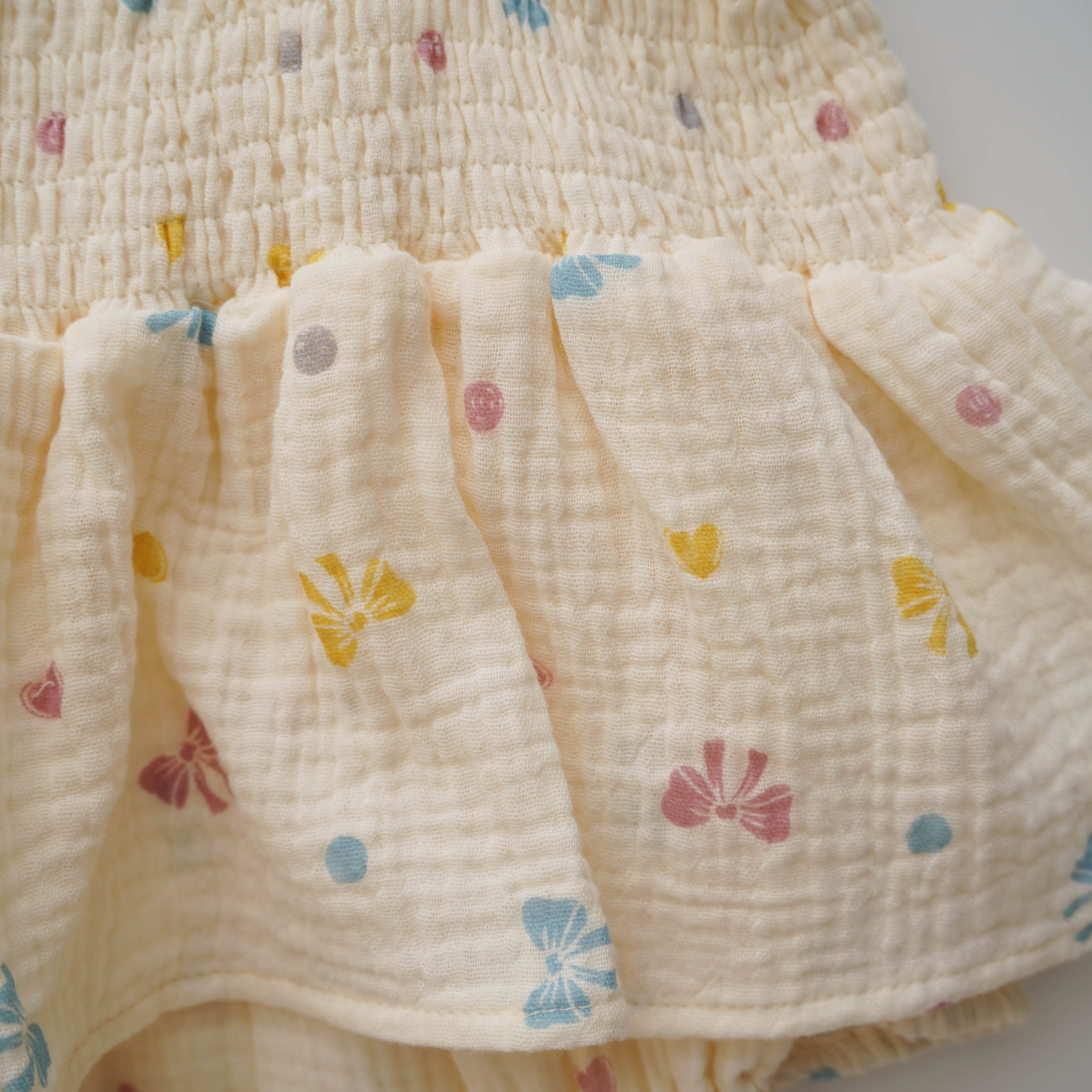 Ribbon & Love Cotton Romper with Hat