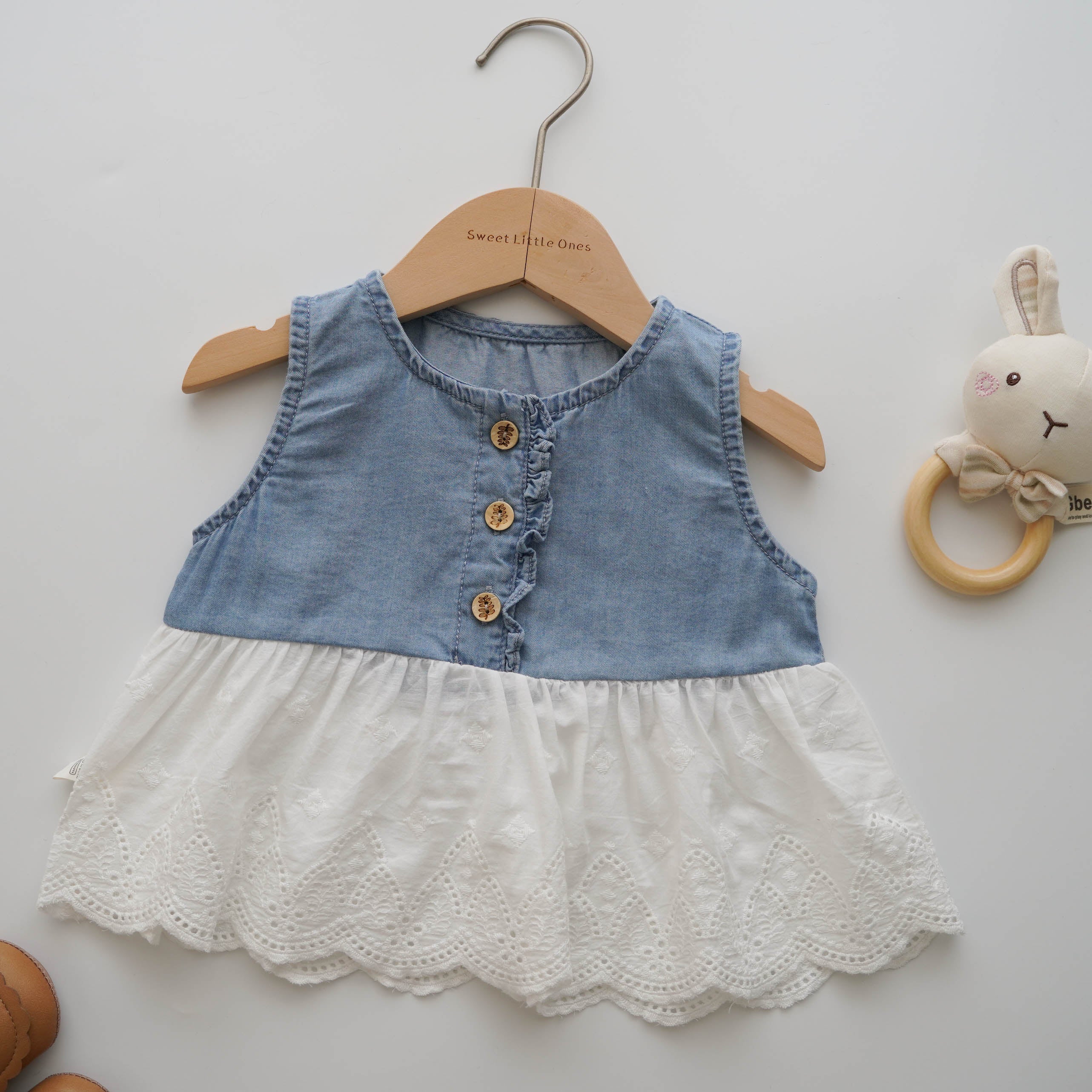 Design Buttoned Denim Set