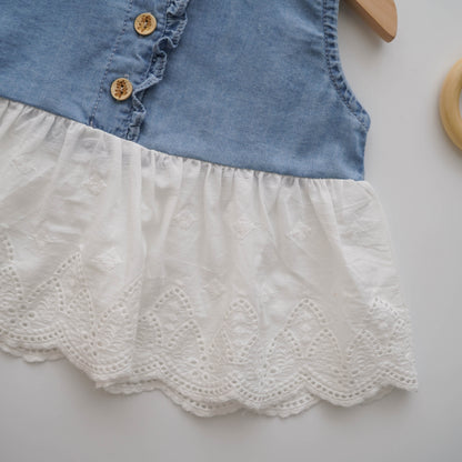 Design Buttoned Denim Set
