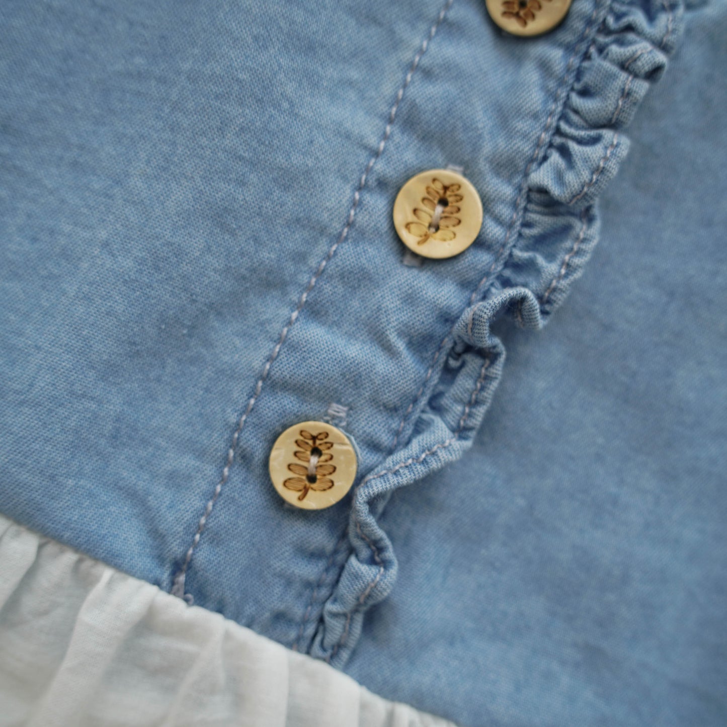 Design Buttoned Denim Set