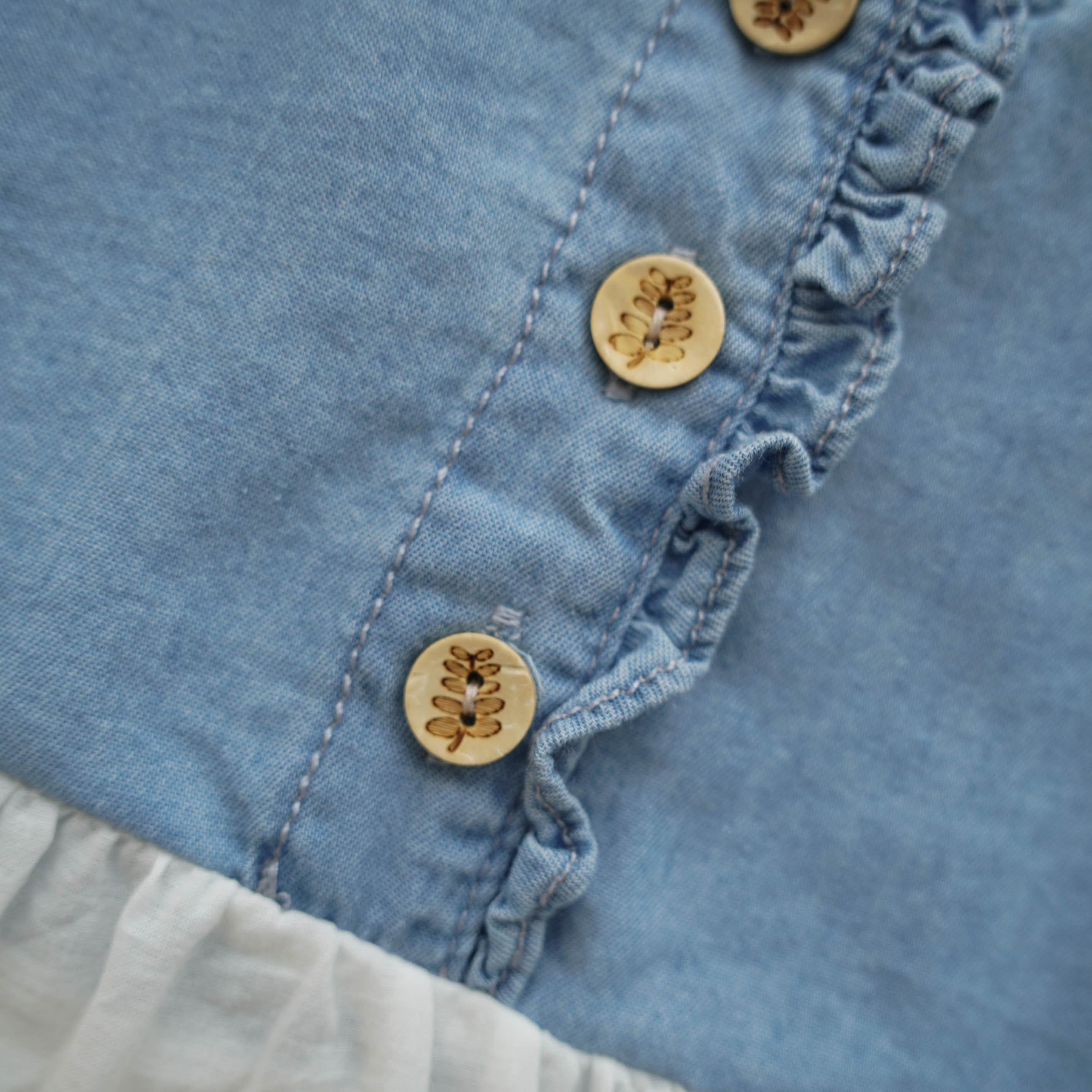 Design Buttoned Denim Set