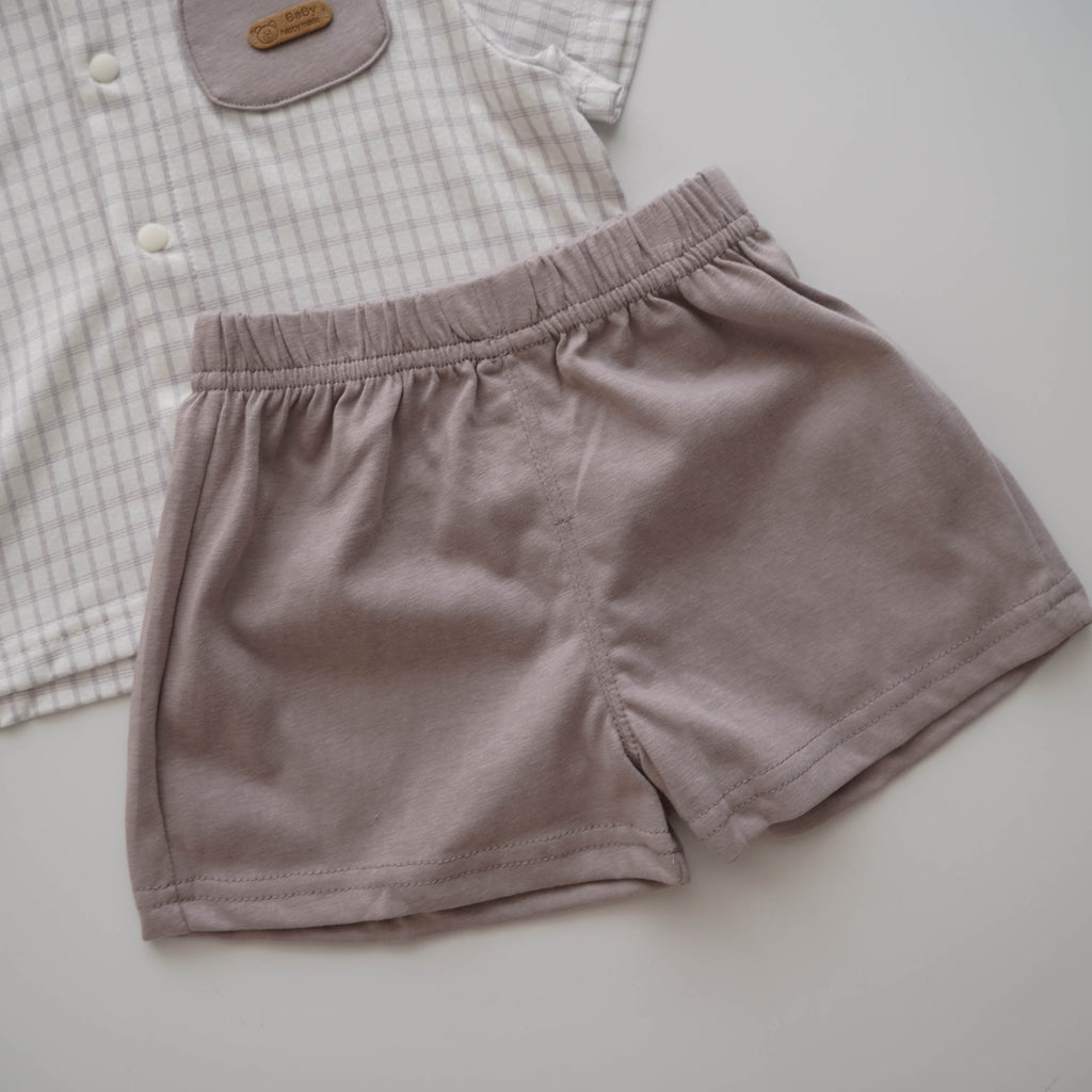 Checkered Buttoned Boy Set
