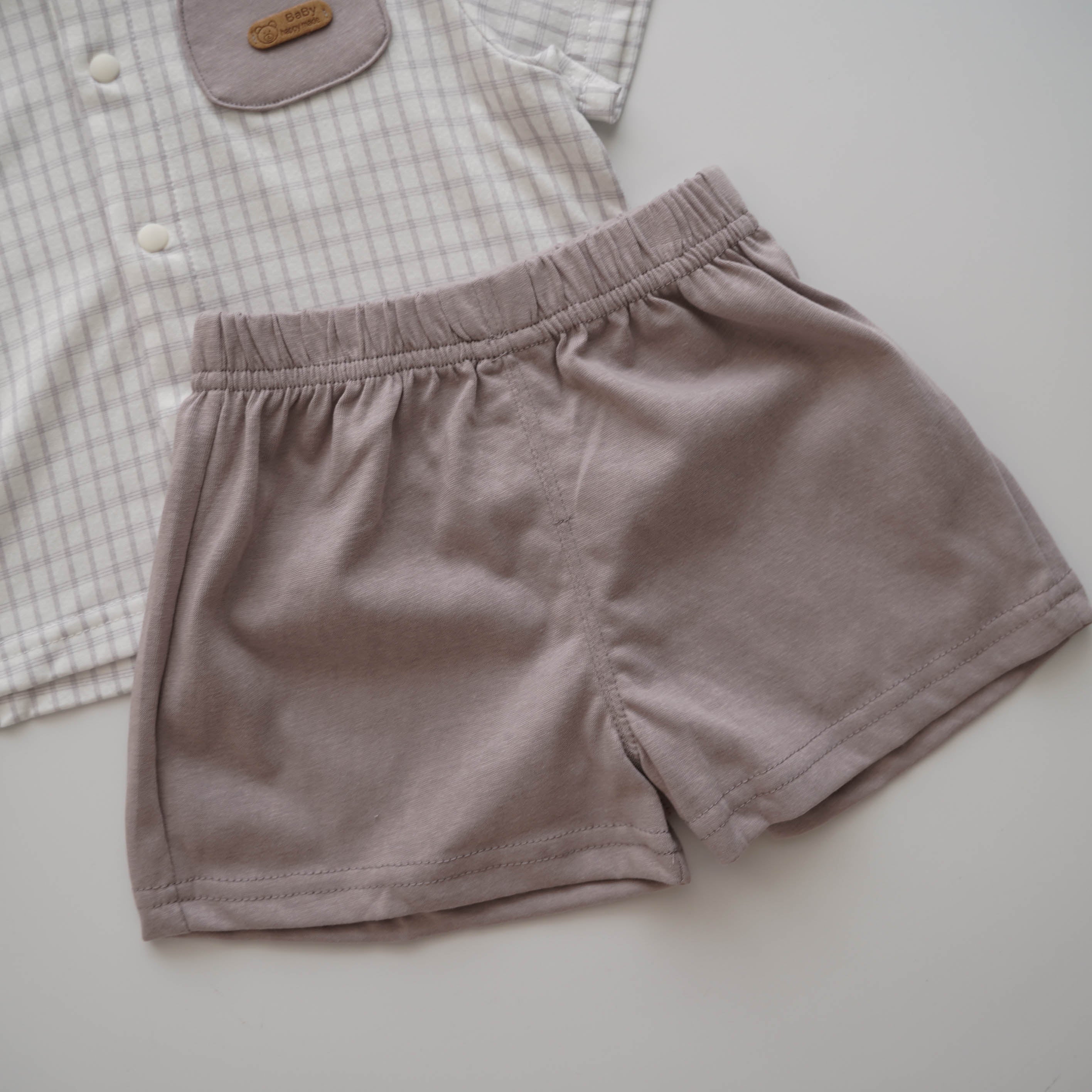Checkered Buttoned Boy Set