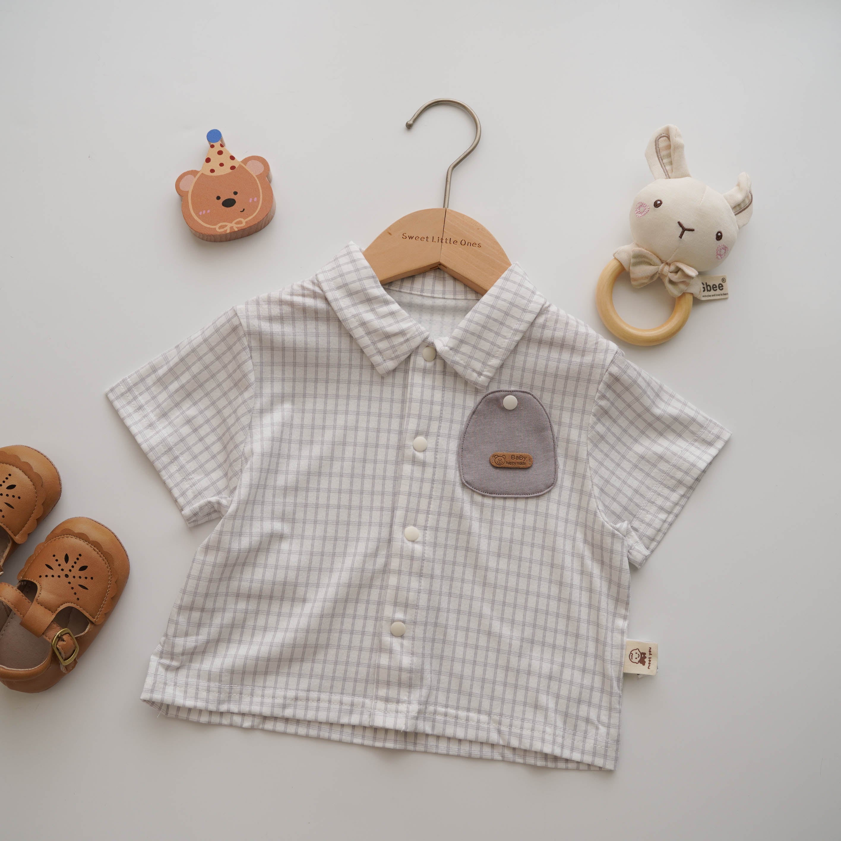 Checkered Buttoned Boy Set