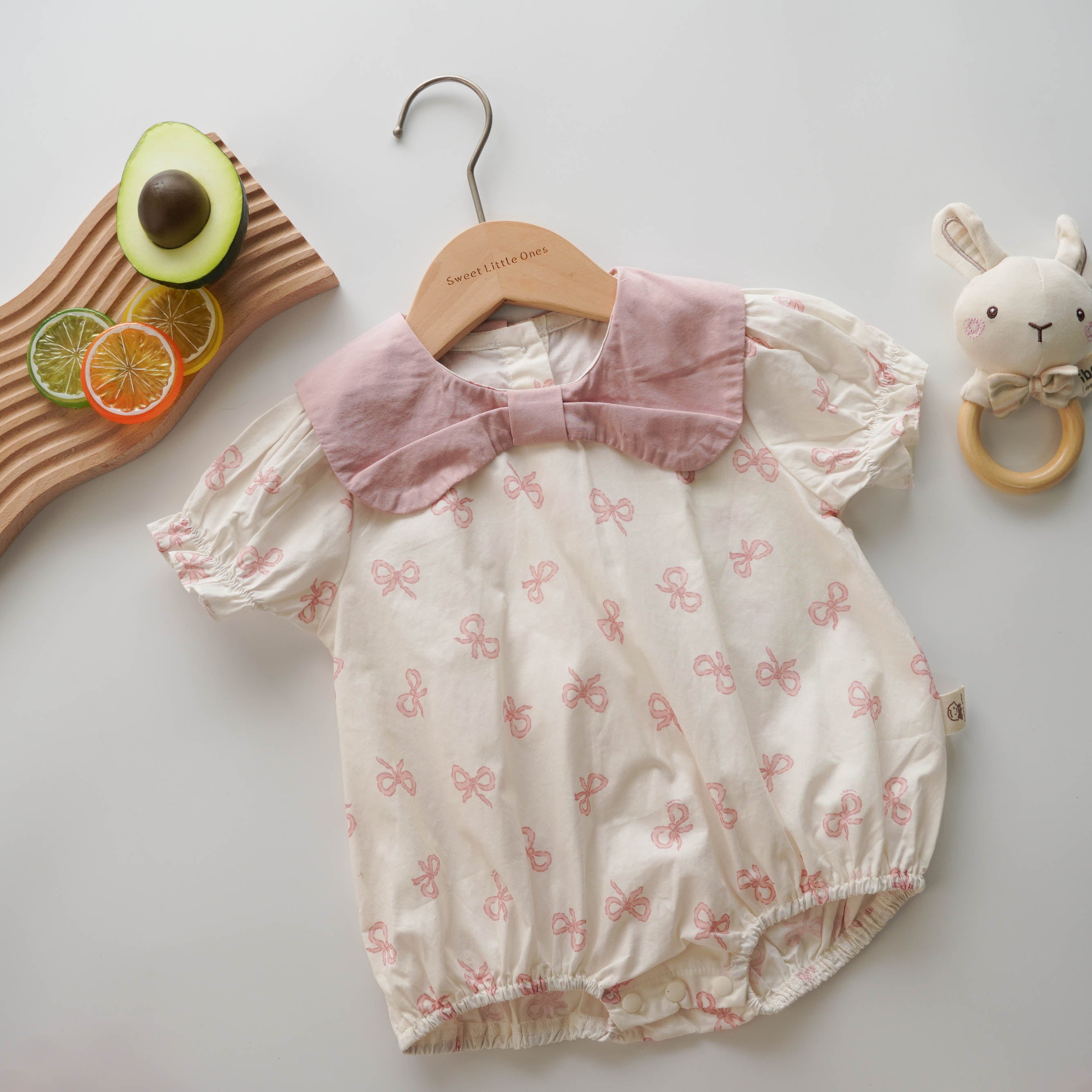 Sweet Pink Ribbon Romper