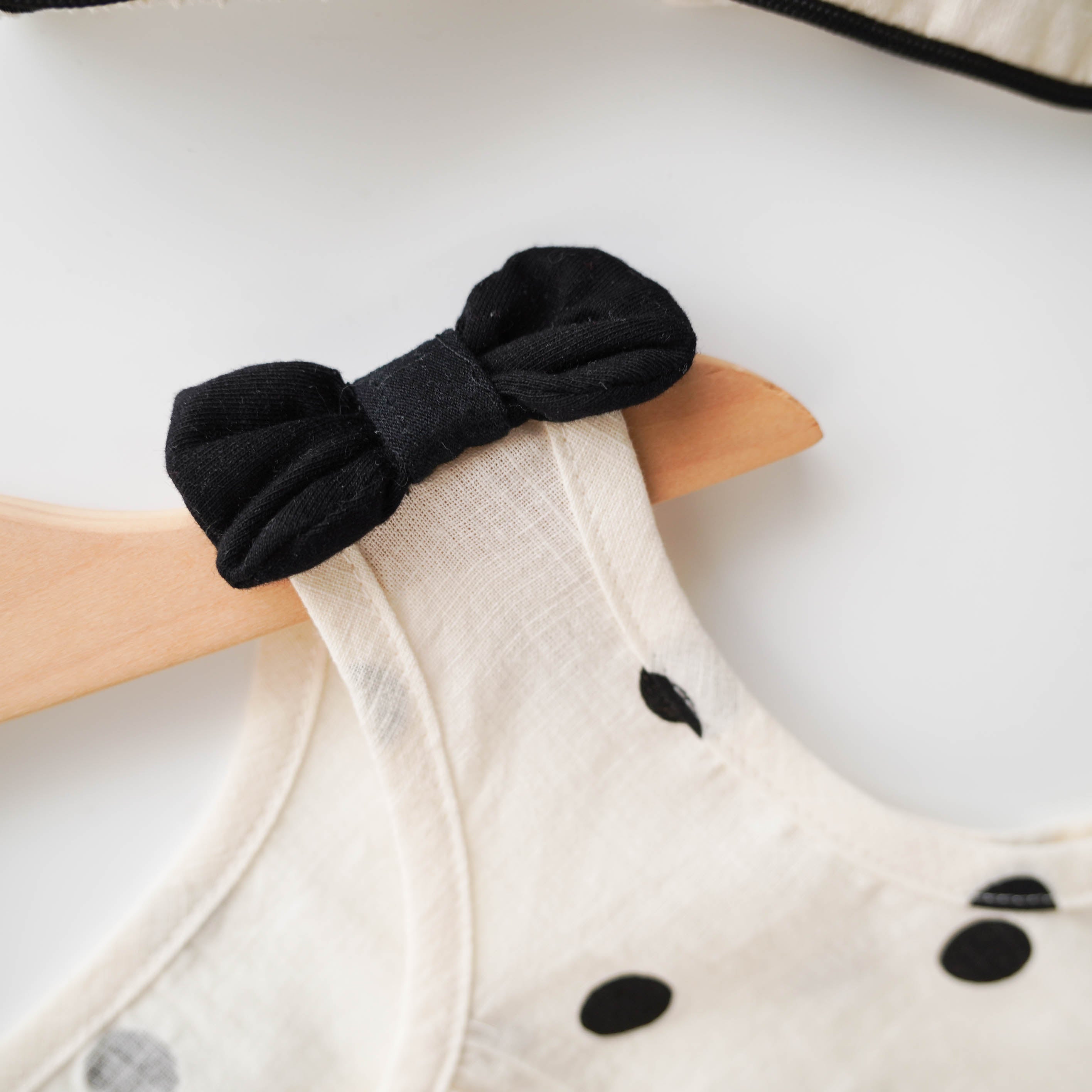 Ribbon Polka Dot Romper with Hairband