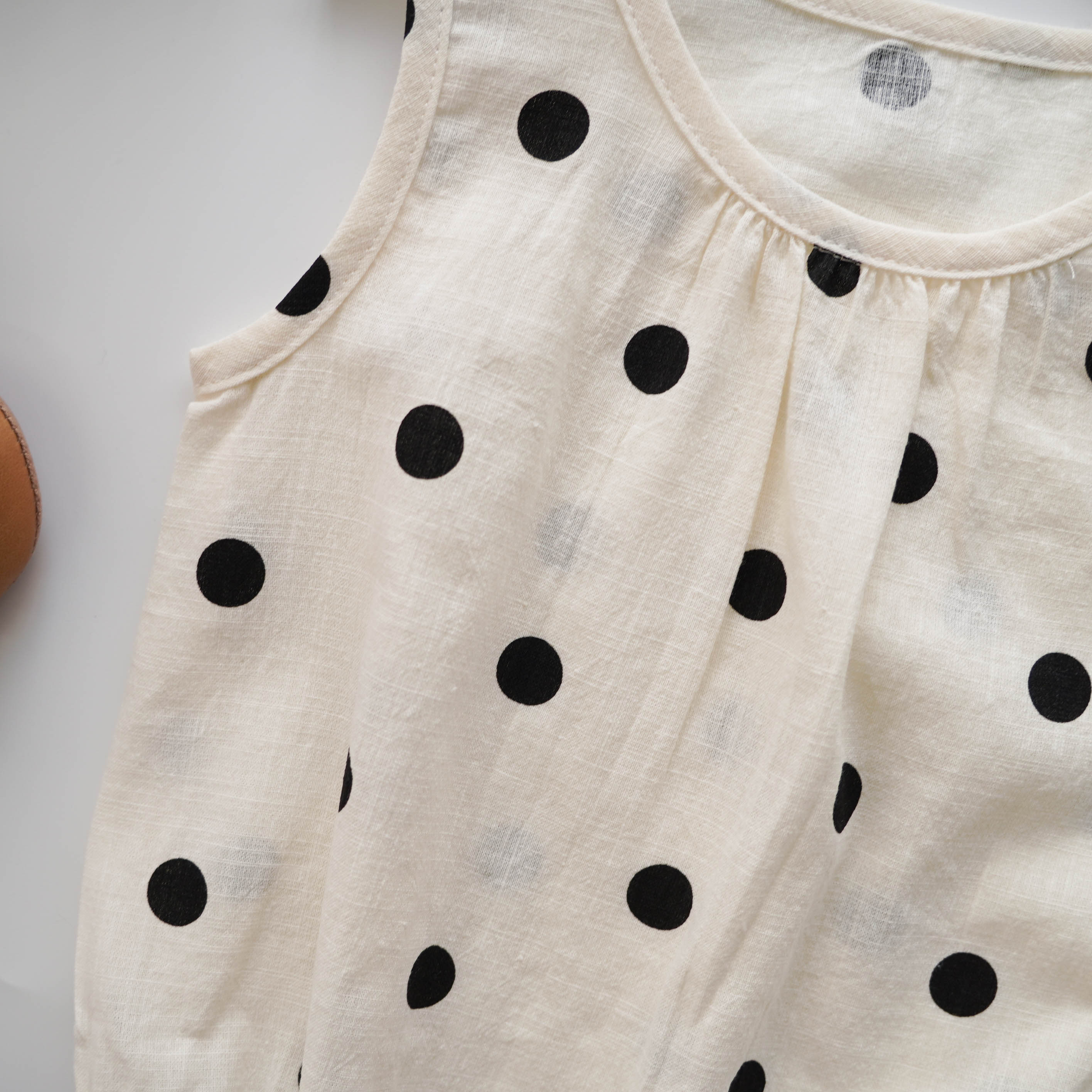 Ribbon Polka Dot Romper with Hairband