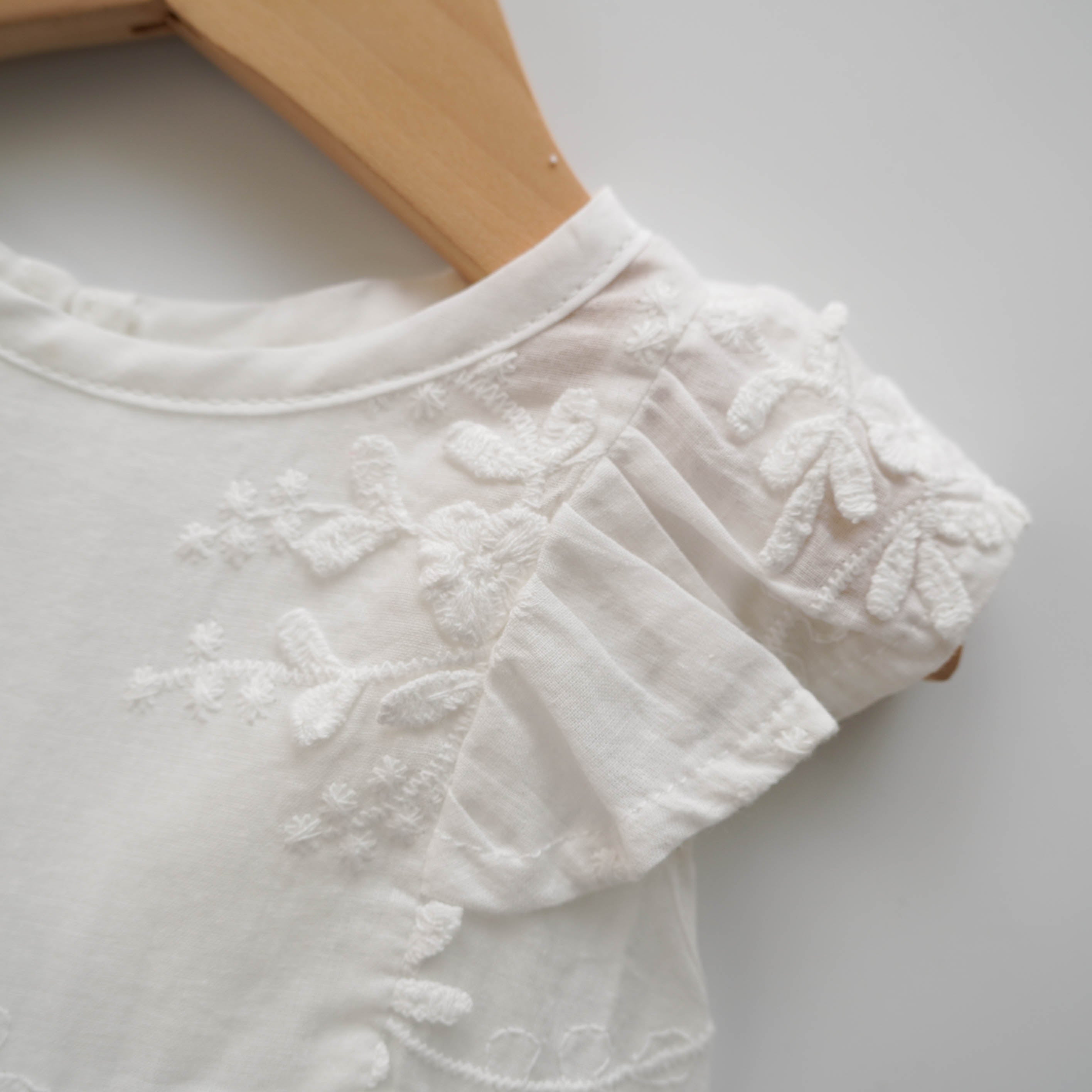 Simple Daily White Romper with Hat
