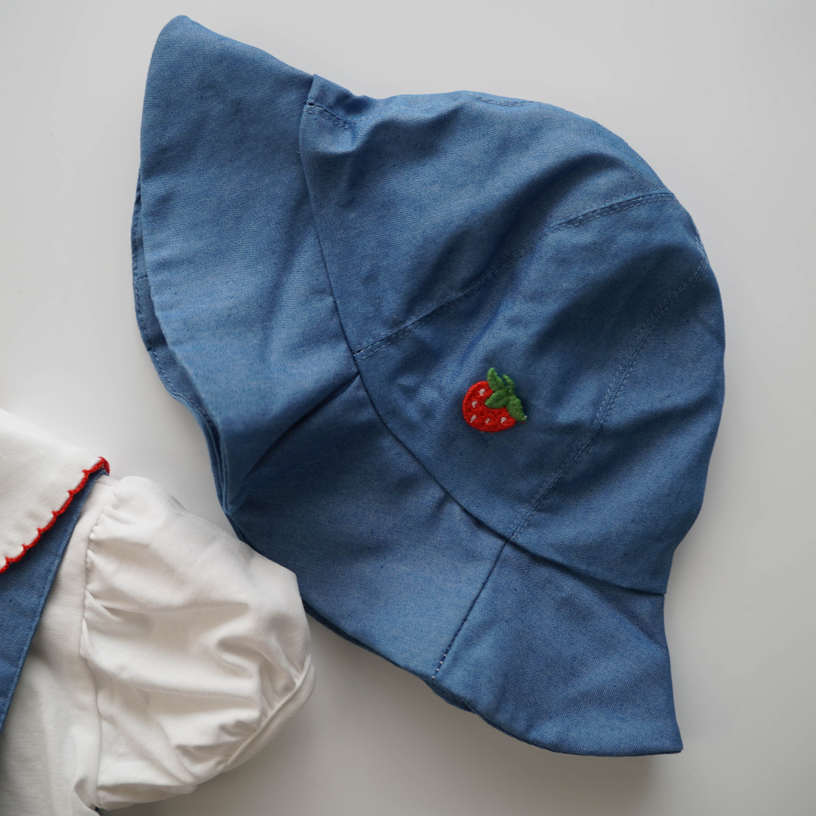 Strawberry Denim Sling Set with Hat