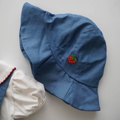 Strawberry Denim Sling Set with Hat