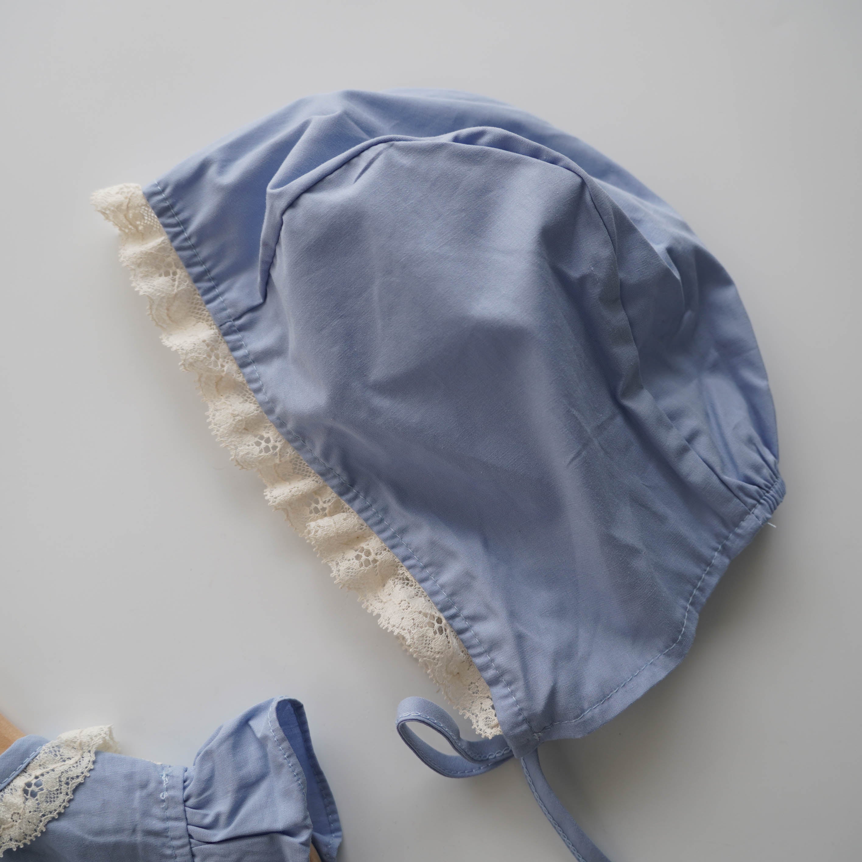 Ruffled Sleeves Baby Blue Romper with Hat